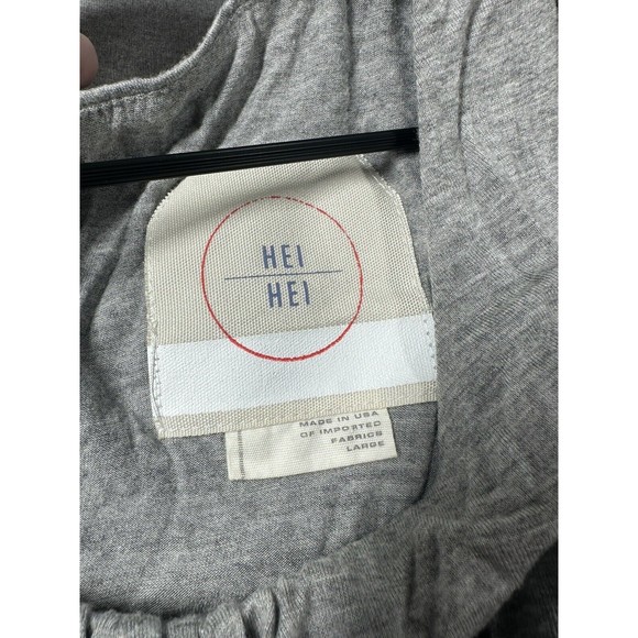 Anthropologie Hei Hei Rhodes Jumpsuit Women's L Gray Black Printed Blouson Top - Picture 7 of 7